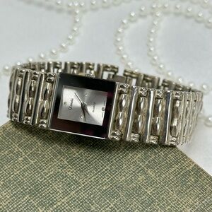 Silver Square Dial Watch with Bracelet Band